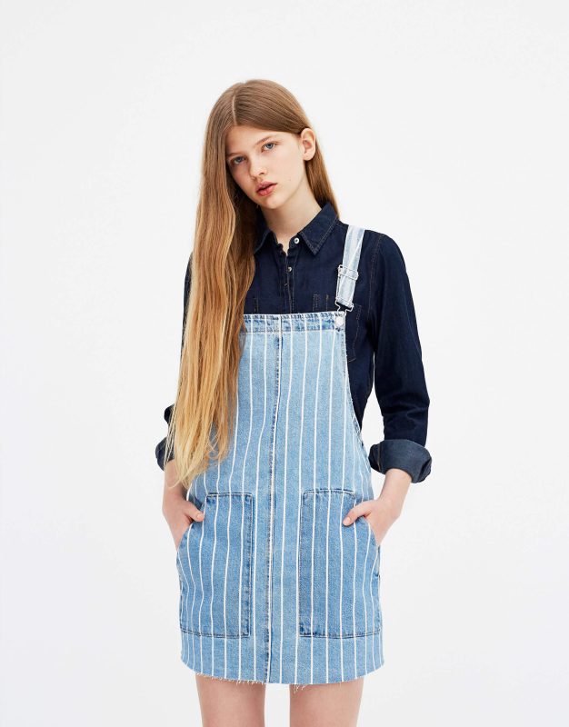 Striped denim dress